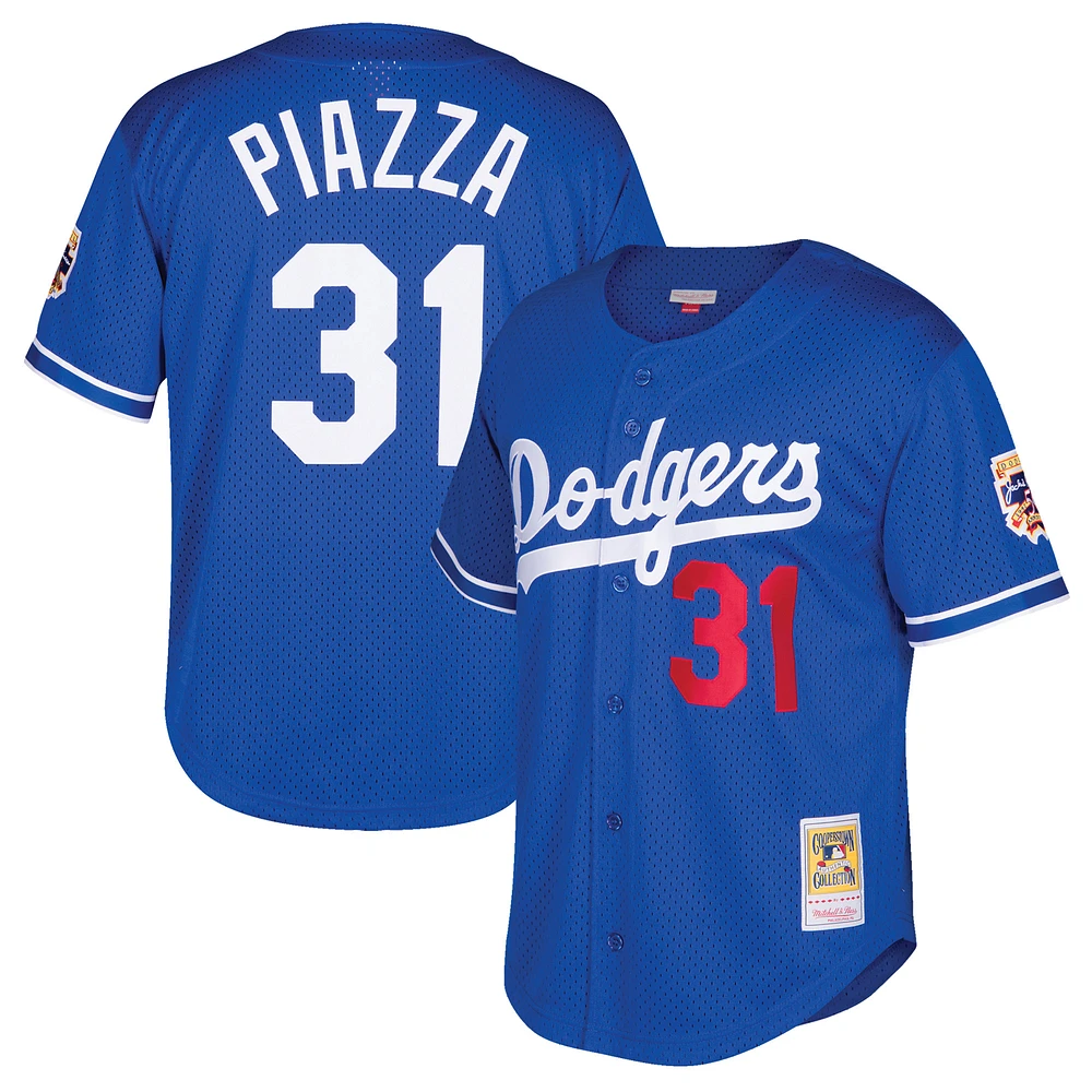 Youth Mitchell & Ness Mike Piazza Royal Los Angeles Dodgers Cooperstown Collection Mesh Batting Practice Jersey