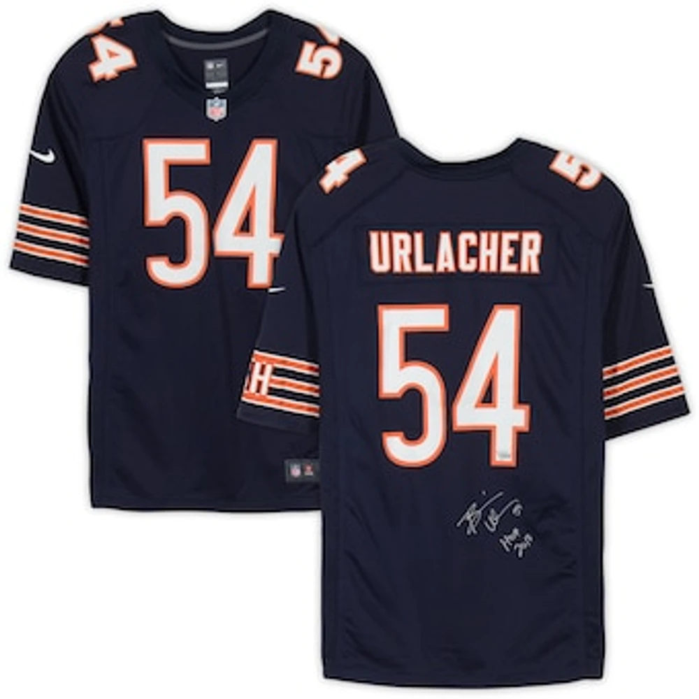 Brian Urlacher Chicago Bears Autographed Nike Navy Game Jersey with "HOF 2018" Inscription
