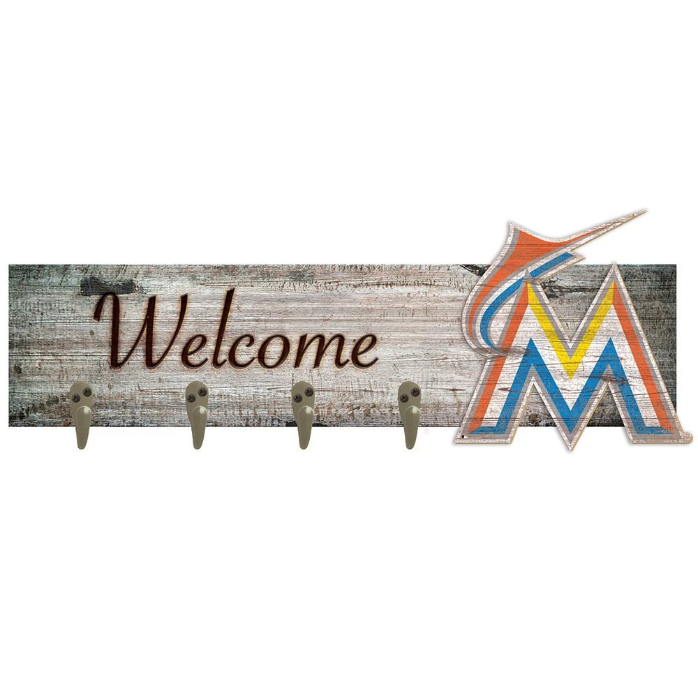 Miami Marlins 24" x 6" Mounted Coat Hanger