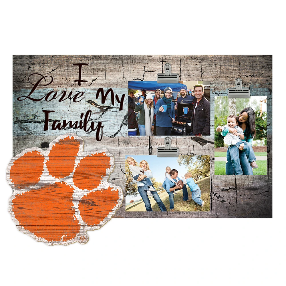 Clemson Tigers 11" x 19" I Love My Family Clip Photo Frame