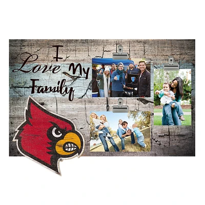Louisville Cardinals 11" x 19" I Love My Family Clip Photo Frame