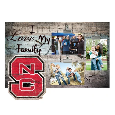 NC State Wolfpack 11" x 19" I Love My Family Clip Photo Frame