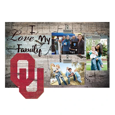 Oklahoma Sooners 11" x 19" I Love My Family Clip Photo Frame