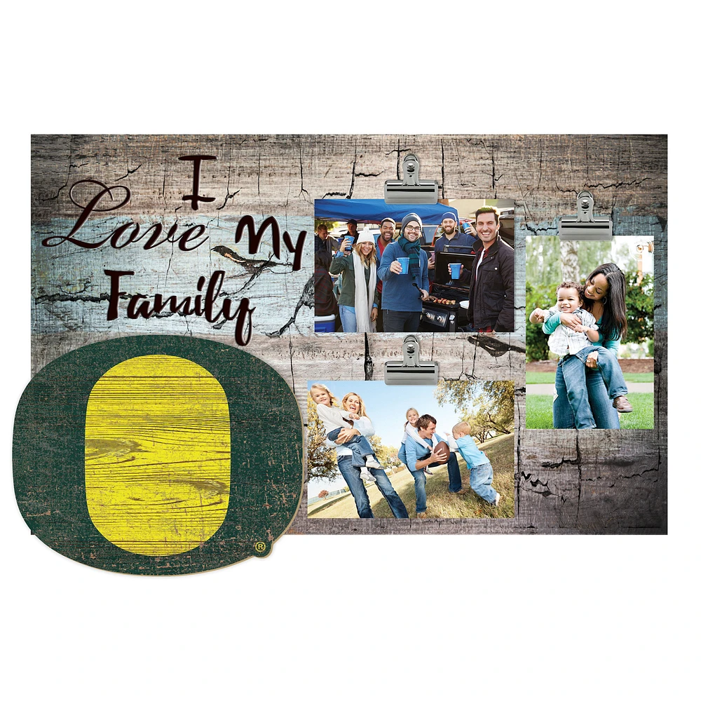 Oregon Ducks 11" x 19" I Love My Family Clip Photo Frame