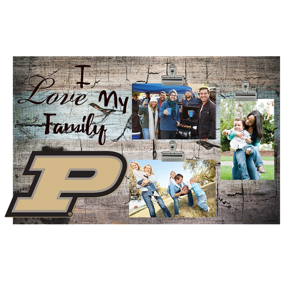 Purdue Boilermakers 11" x 19" I Love My Family Clip Photo Frame