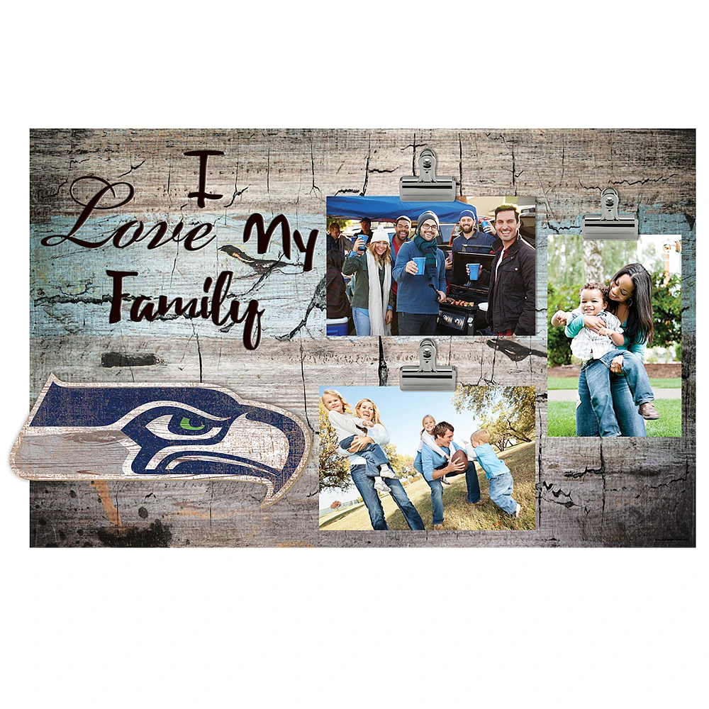 Seattle Seahawks 11" x 19" I Love My Family Clip Photo Frame