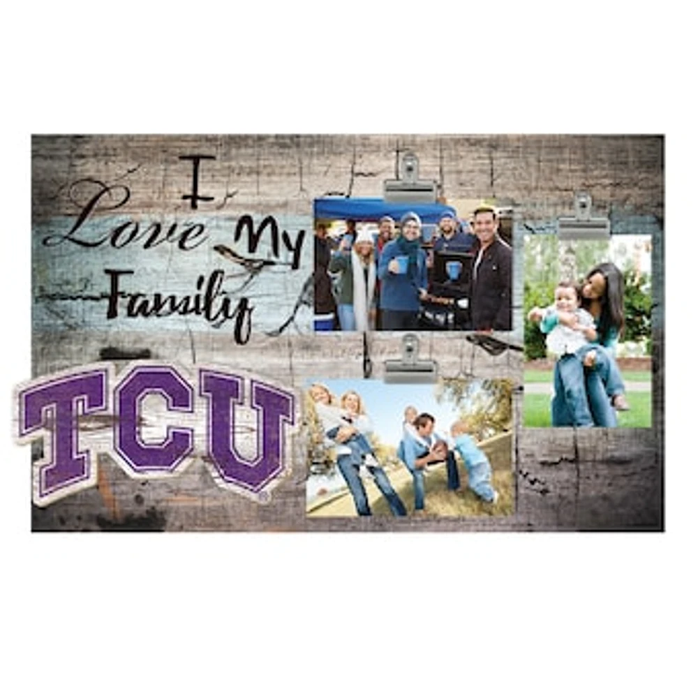TCU Horned Frogs 11" x 19" I Love My Family Clip Photo Frame