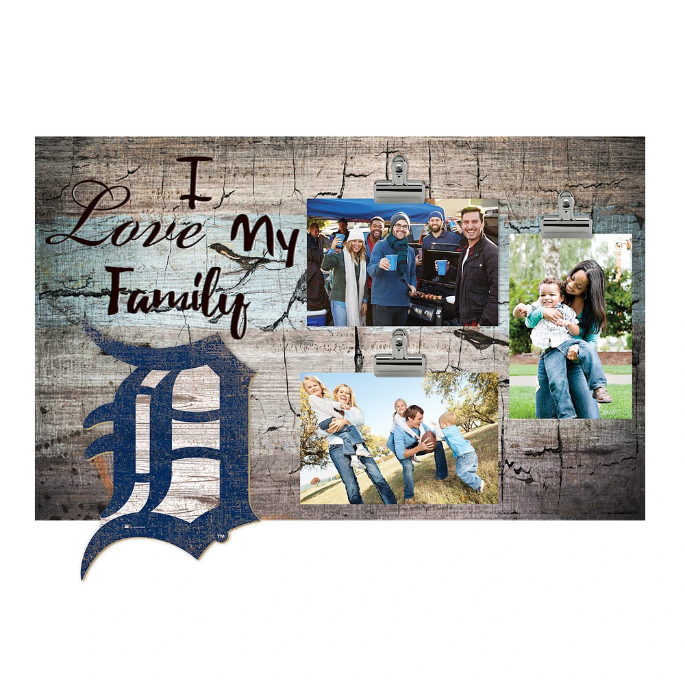 Detroit Tigers 11" x 19" I Love My Family Clip Photo Frame