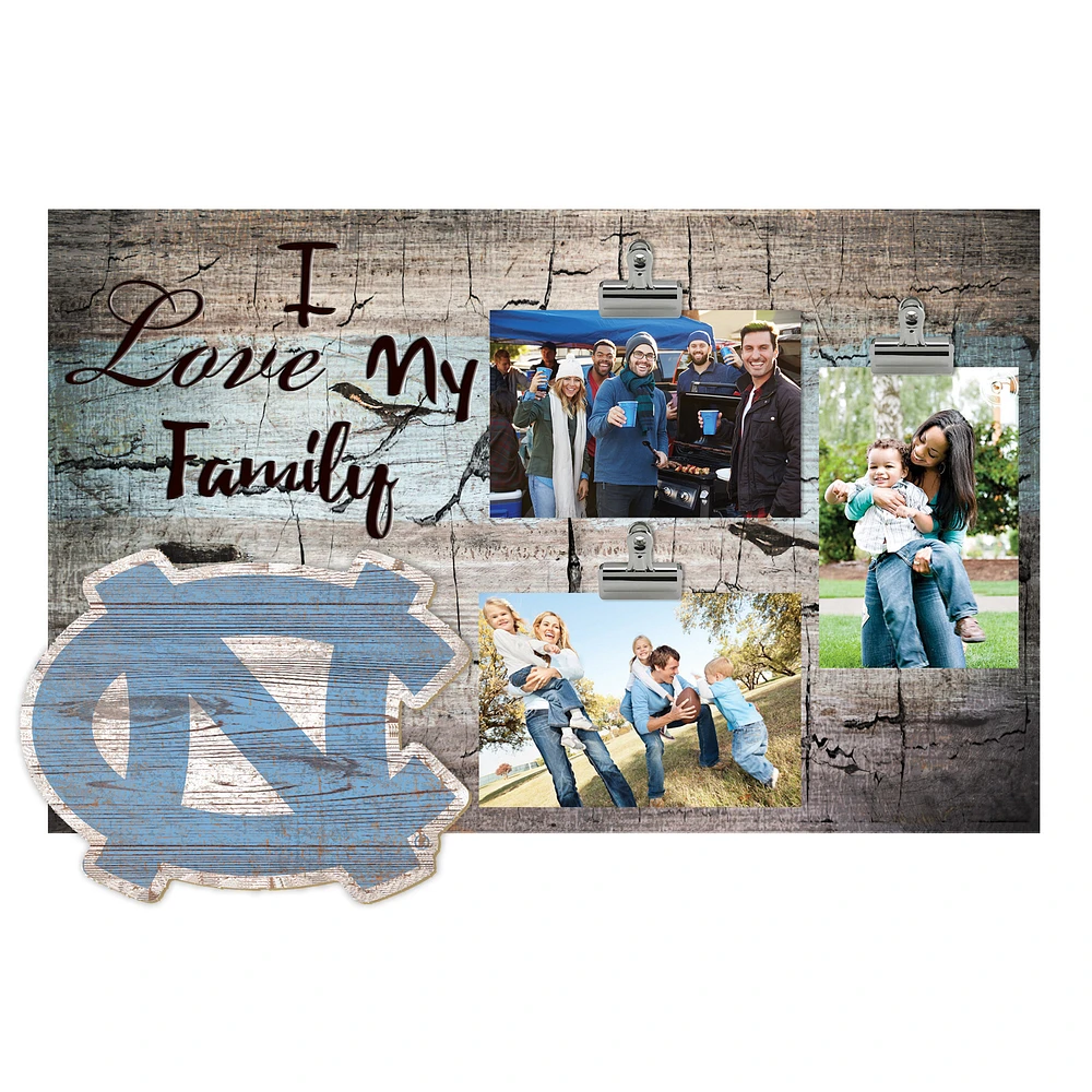 North Carolina Tar Heels 11" x 19" I Love My Family Clip Photo Frame