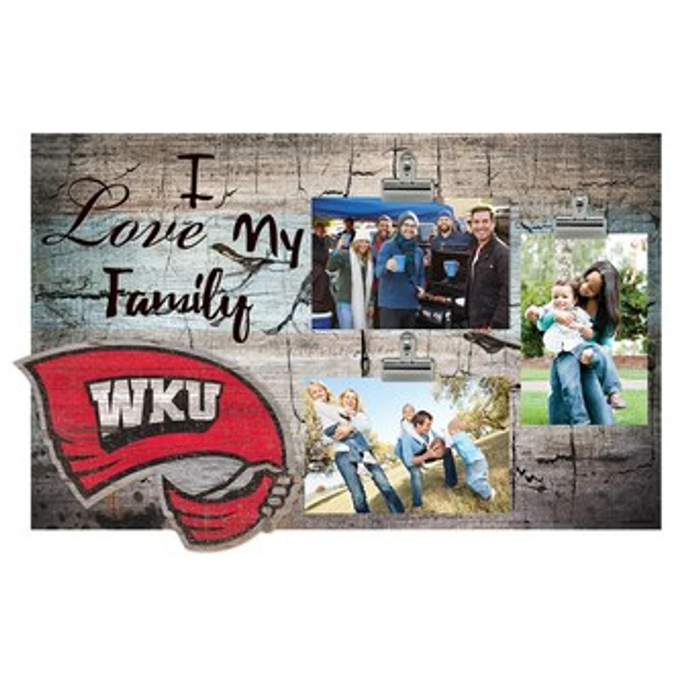 Western Kentucky Hilltoppers 11" x 19" I Love My Family Clip Photo Frame