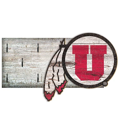 Utah Utes 6" x 12" Mounted Key Holder