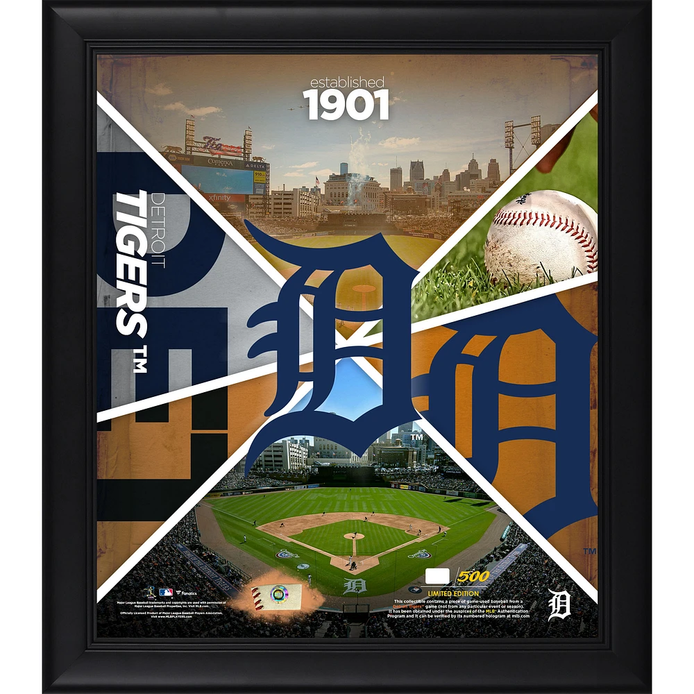 Detroit Tigers Framed 15" x 17" Team Impact Collage with a Piece of Game-Used Baseball - Limited Edition of 500