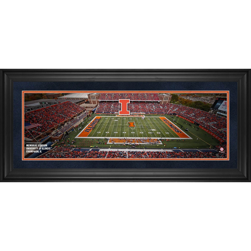 Illinois Fighting Illini Framed 10" x 30" Memorial Stadium Panoramic Photograph