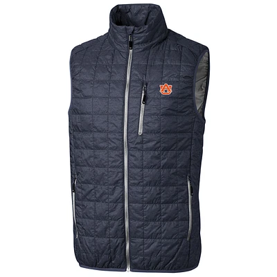 Men's Cutter & Buck Anthracite Auburn Tigers Big Tall Full-Zip Collegiate Rainier Vest