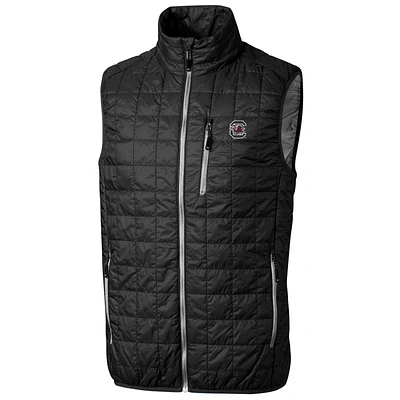 Men's Cutter & Buck Black South Carolina Gamecocks Big Tall Full-Zip Collegiate Rainier Vest
