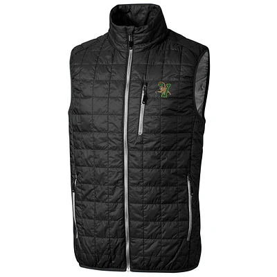 Men's Cutter & Buck Black Vermont Catamounts Big Tall Full-Zip Collegiate Rainier Vest