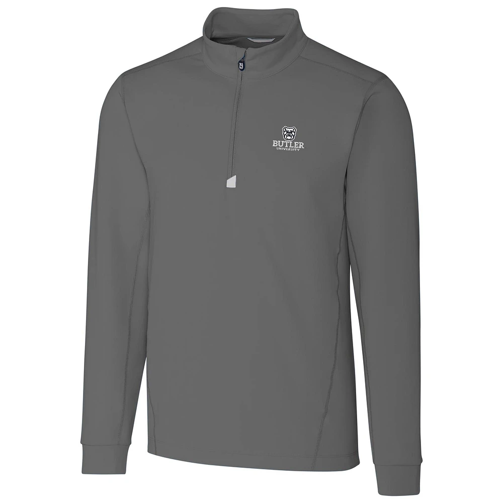 Men's Cutter & Buck Gray Butler Bulldogs Collegiate Big Tall Traverse Half-Zip Jacket