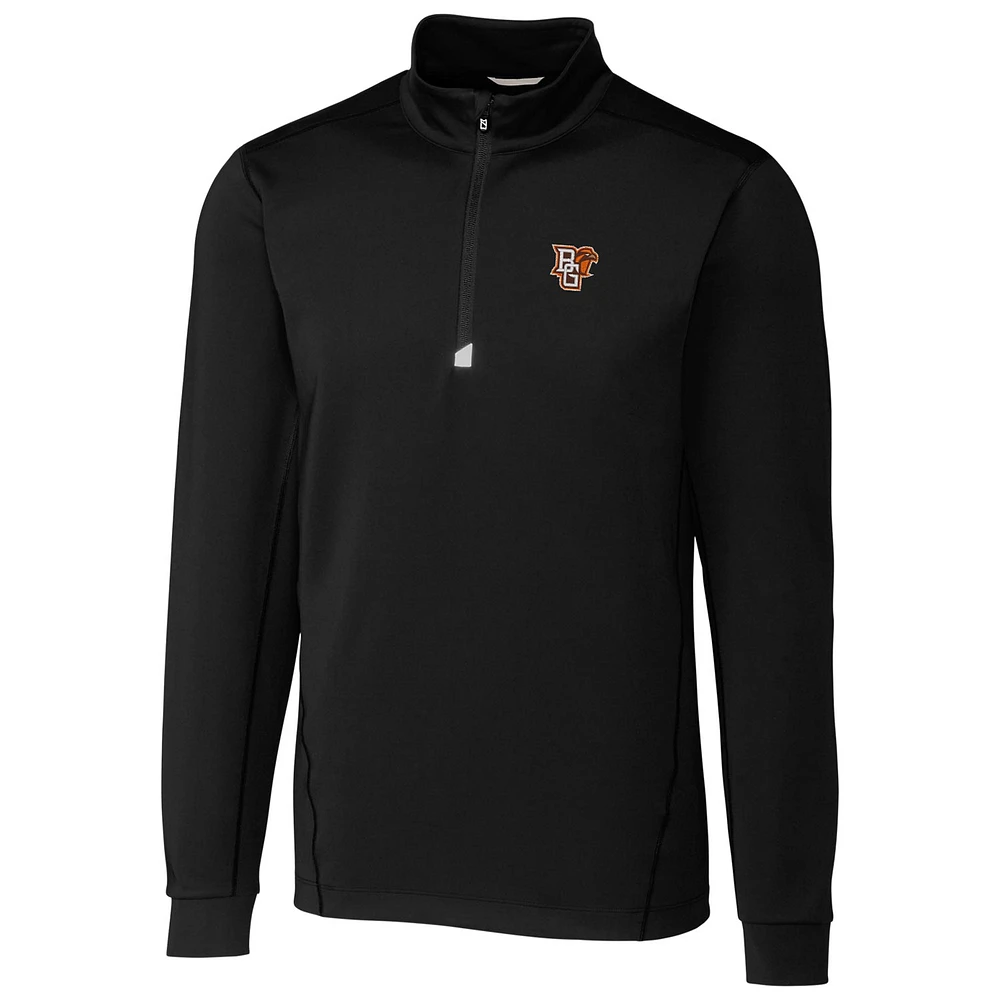 Men's Cutter & Buck Black Bowling Green St. Falcons Collegiate Big Tall Traverse Half-Zip Jacket