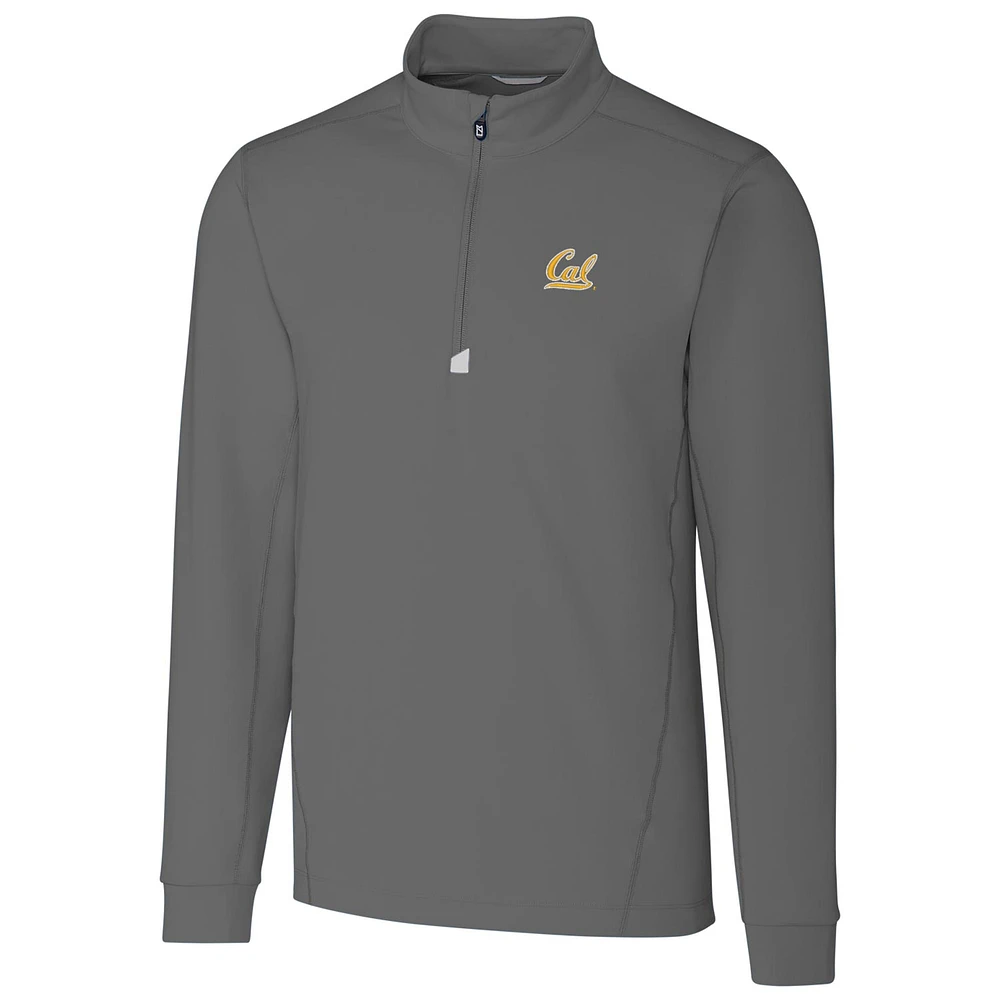 Men's Cutter & Buck Gray Cal Bears Collegiate Big Tall Traverse Half-Zip Jacket