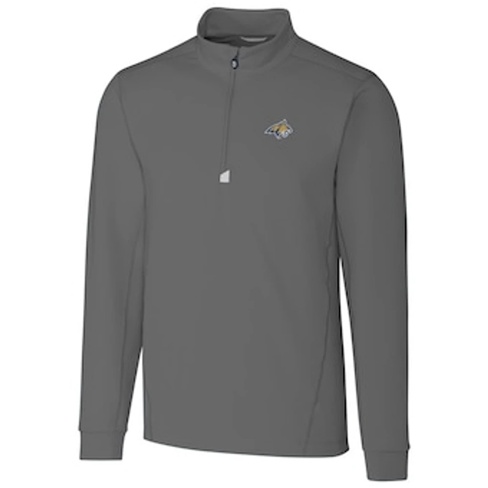 Men's Cutter & Buck Gray Montana State Bobcats Collegiate Big Tall Traverse Half-Zip Jacket