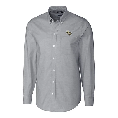 Men's Cutter & Buck Charcoal UCF Knights Stretch Oxford Big Tall Long Sleeve Button-Down Shirt