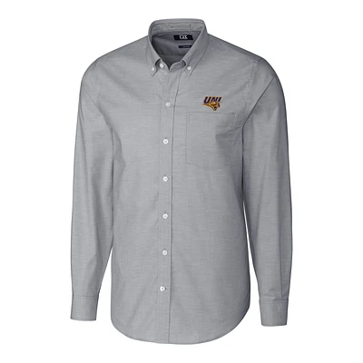 Men's Cutter & Buck Charcoal Northern Iowa Panthers Stretch Oxford Big Tall Long Sleeve Button-Down Shirt