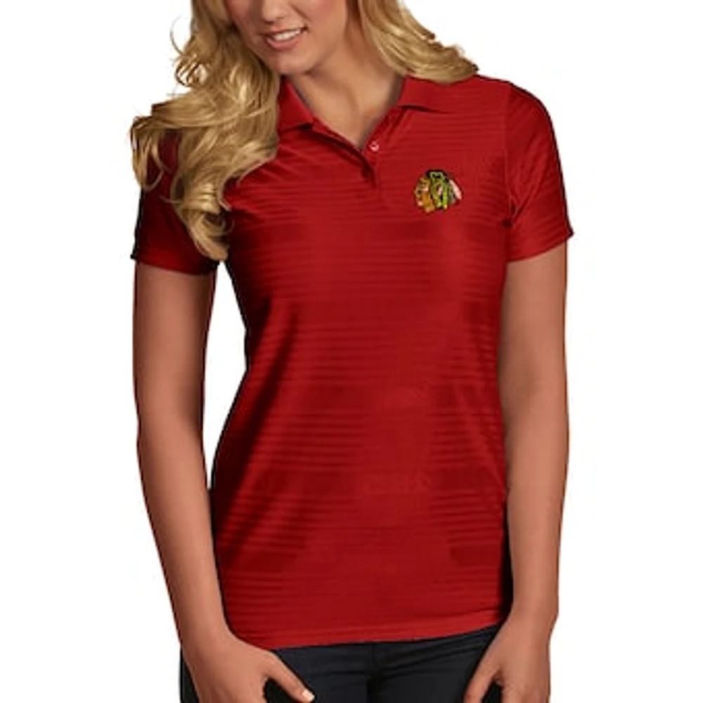 Women's Antigua Red Chicago Blackhawks Illusion Desert Dry Xtra-Lite Polo