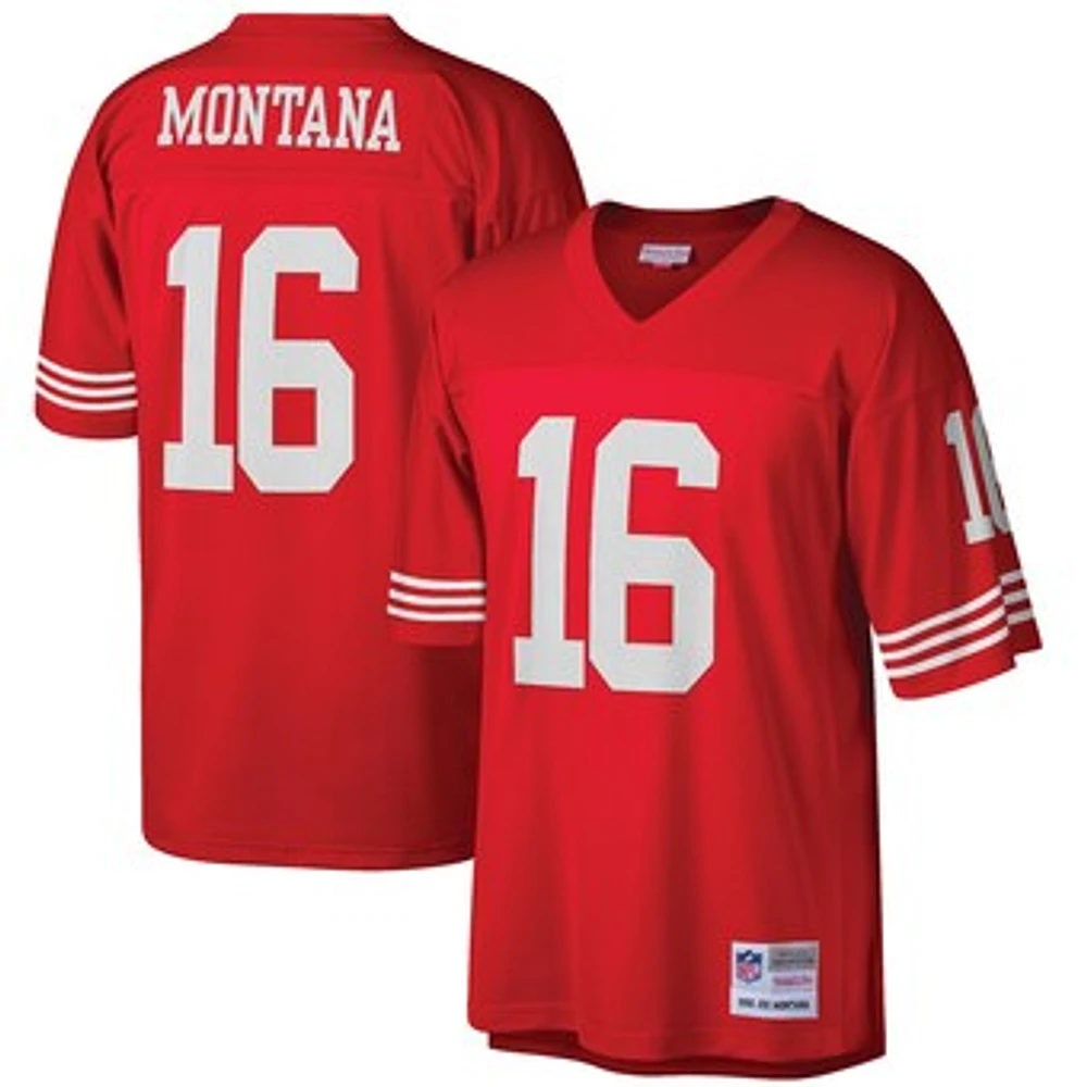Men's Mitchell & Ness Joe Montana Scarlet San Francisco 49ers Big Tall 1990 Retired Player Replica Jersey