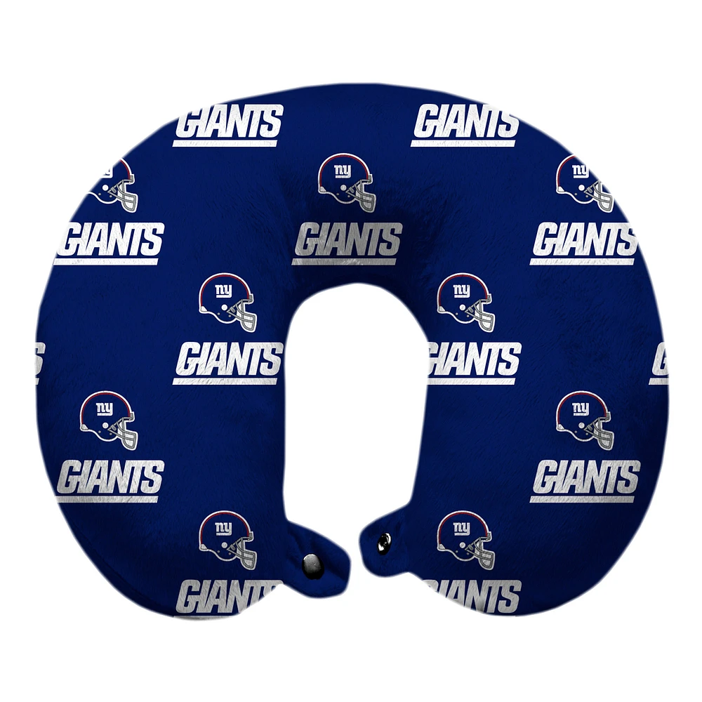 Blue New York Giants Polyester-Fill Travel Pillow
