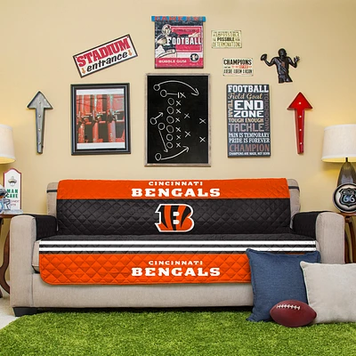 Black Cincinnati Bengals Sofa Protector
