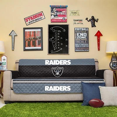 Black Las Vegas Raiders Sofa Protector