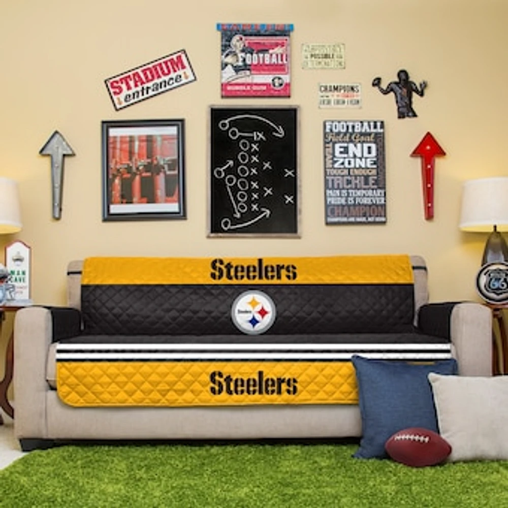 Black Pittsburgh Steelers Sofa Protector