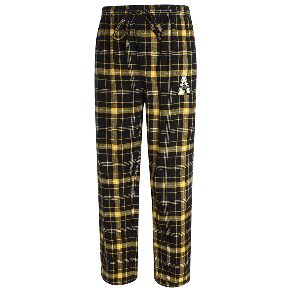 Men's Concepts Sport Black/Gold Appalachian State Mountaineers Ultimate Flannel Pants