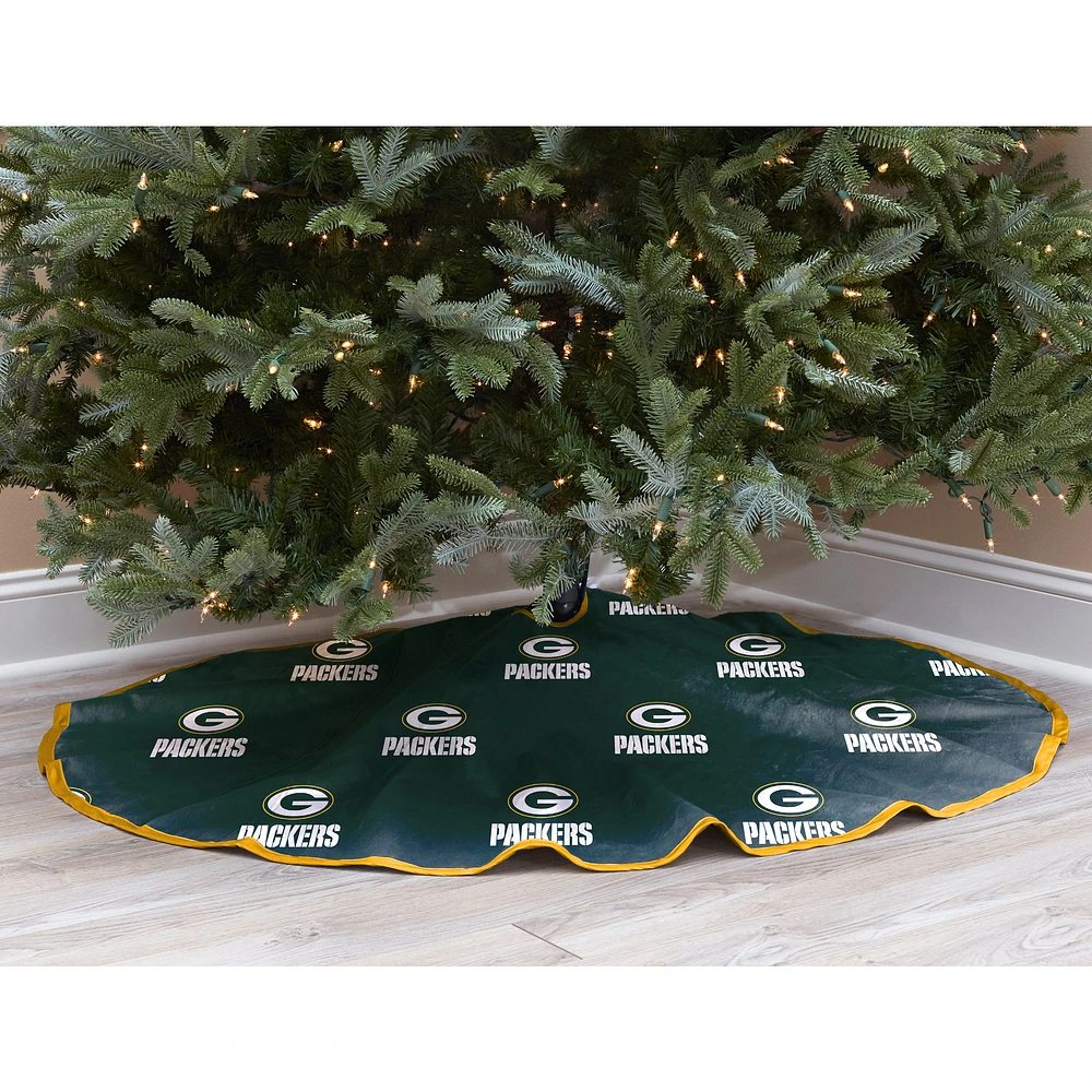 Green Bay Packers Micro Plush Green Christmas Tree Skirt