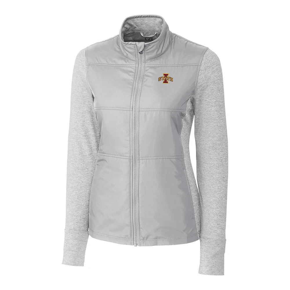 Women's Cutter & Buck Gray Iowa State Cyclones Stealth Full-Zip Jacket