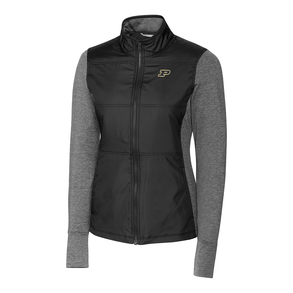 Women's Cutter & Buck Black Purdue Boilermakers Stealth Full-Zip Jacket