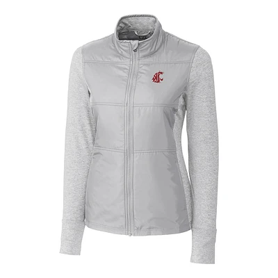 Women's Cutter & Buck Gray Washington State Cougars Stealth Full-Zip Jacket