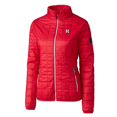 Women's Cutter & Buck Red Rutgers Scarlet Knights Rainier Full-Zip Puffer Jacket