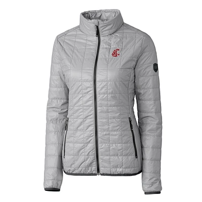 Women's Cutter & Buck Gray Washington State Cougars Rainier Full-Zip Puffer Jacket