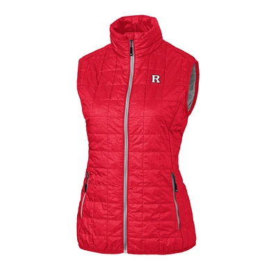 Women's Cutter & Buck Red Rutgers Scarlet Knights Rainier Full-Zip Puffer Vest
