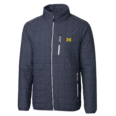 Men's Cutter & Buck Navy Michigan Wolverines Rainier Full-Zip Jacket