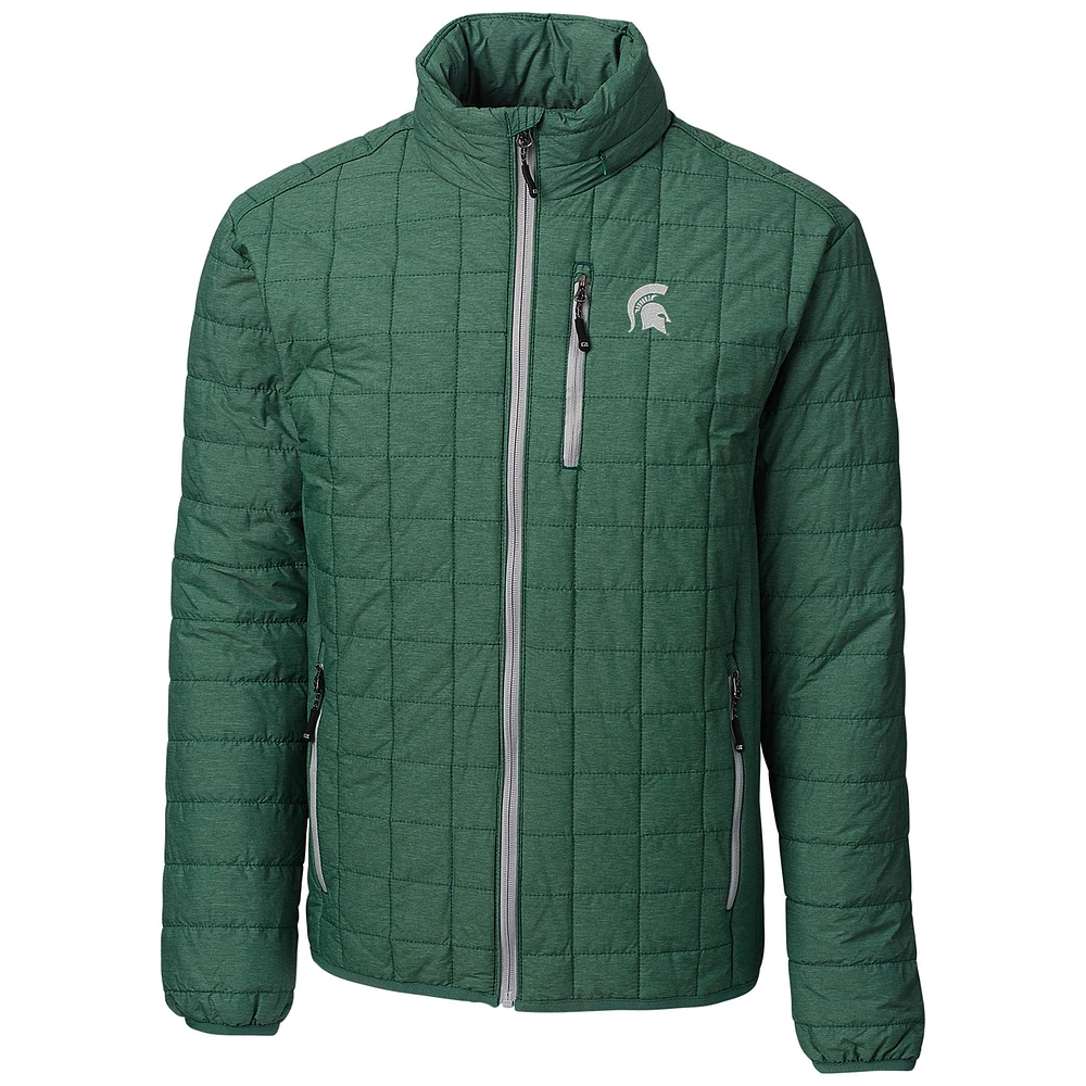 Men's Cutter & Buck Green Michigan State Spartans Rainier Full-Zip Jacket