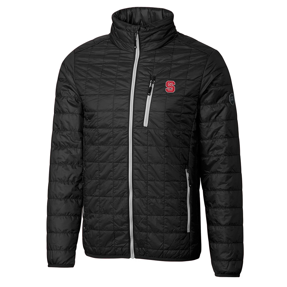 Men's Cutter & Buck Black NC State Wolfpack Rainier Full-Zip Jacket