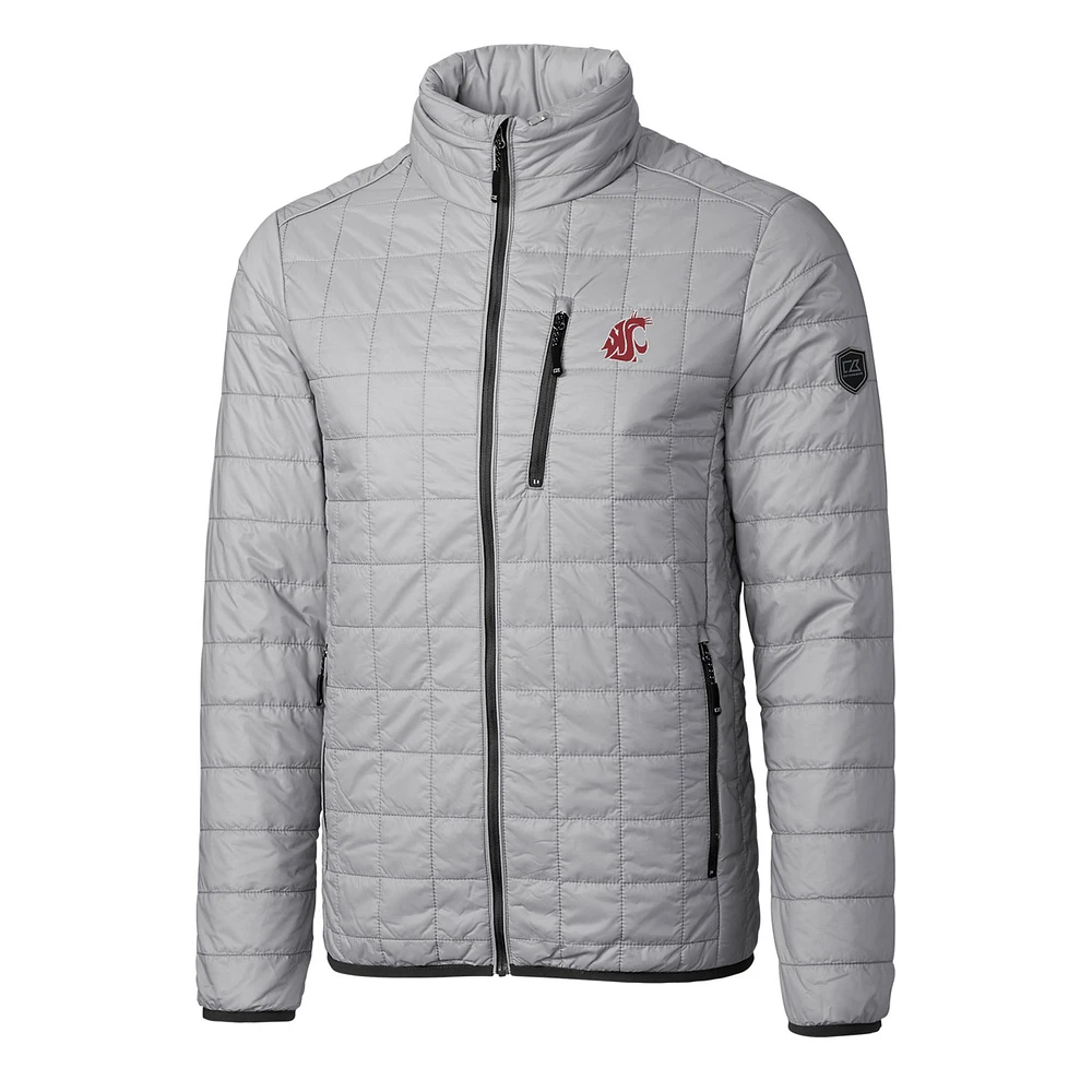 Men's Cutter & Buck Silver Washington State Cougars Rainier Full-Zip Jacket