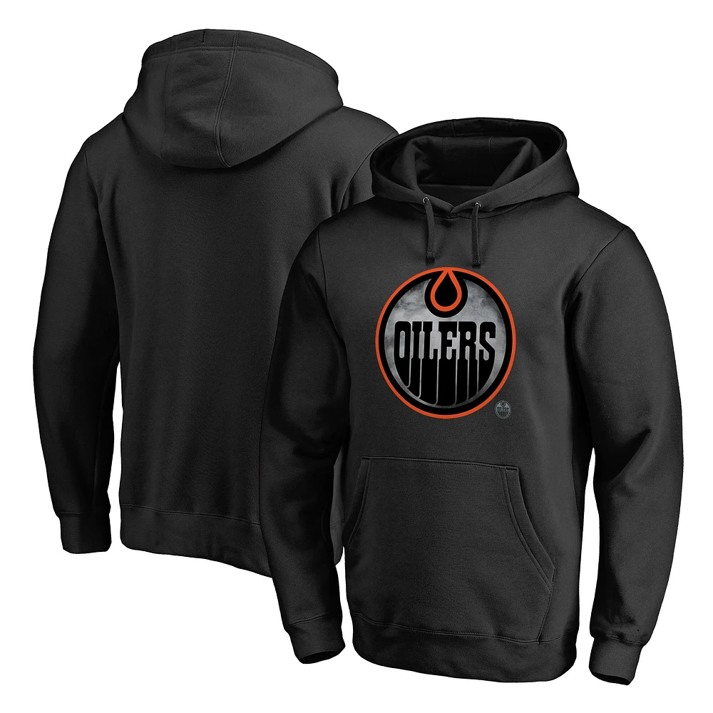 Men's Black Edmonton Oilers Core Smoke Pullover Hoodie