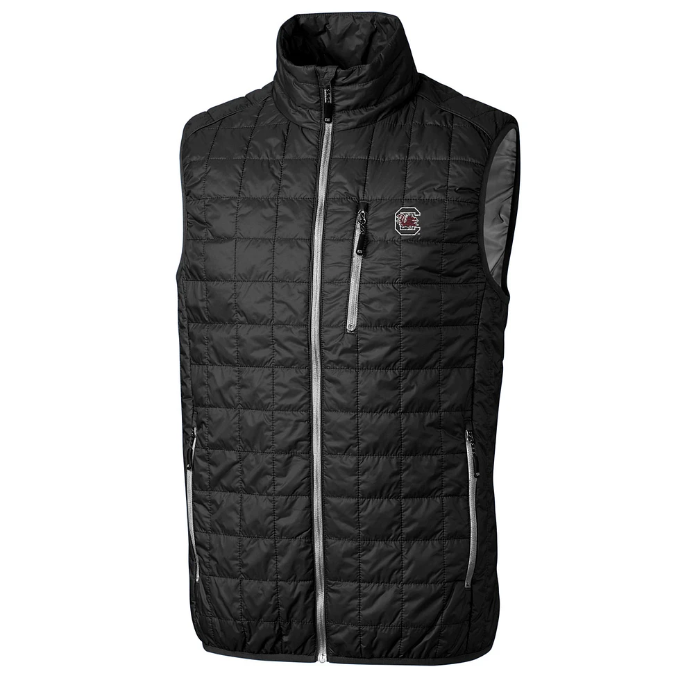 Men's Cutter & Buck Black South Carolina Gamecocks Rainier Full-Zip Vest