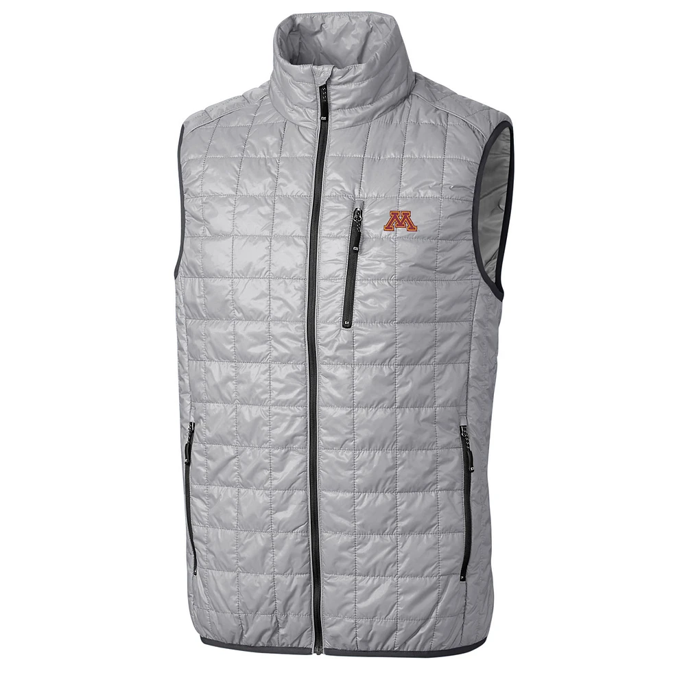 Men's Cutter & Buck Silver Minnesota Golden Gophers Rainier Full-Zip Vest