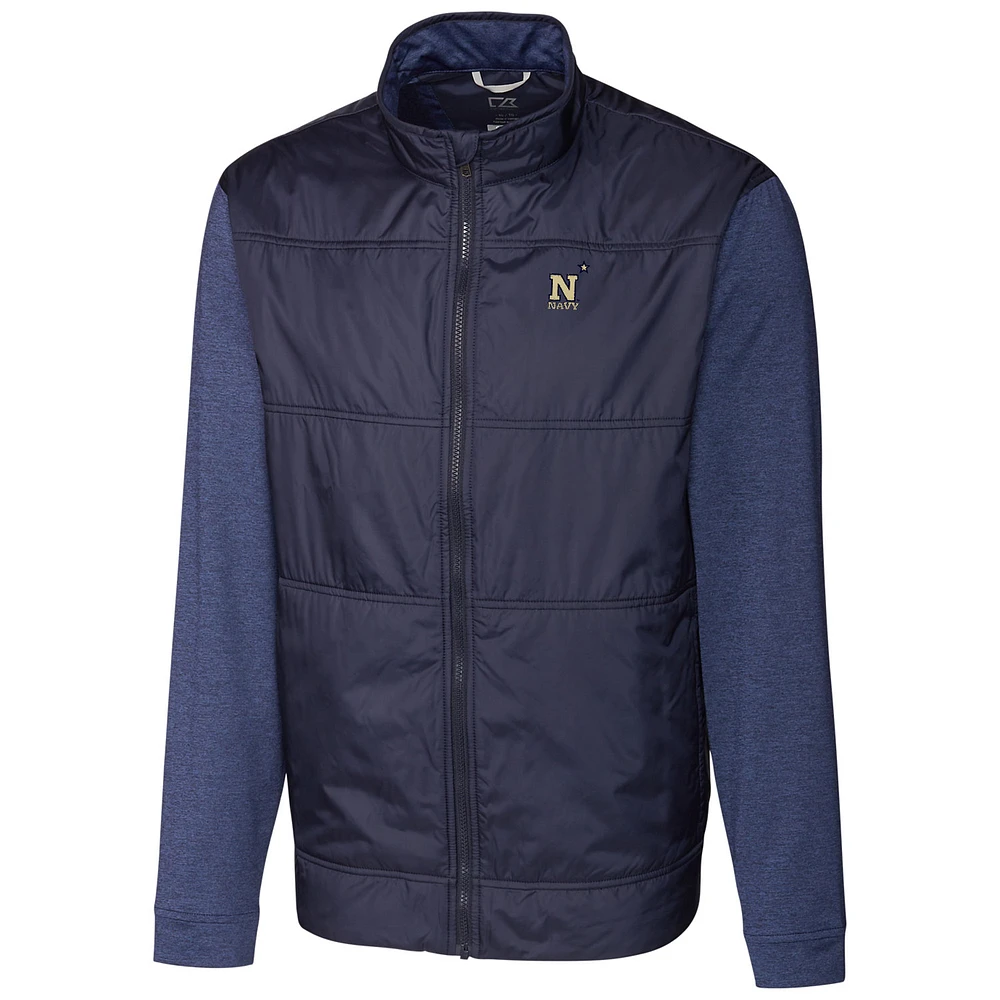 Men's Cutter & Buck Navy Navy Midshipmen Stealth Full-Zip Jacket