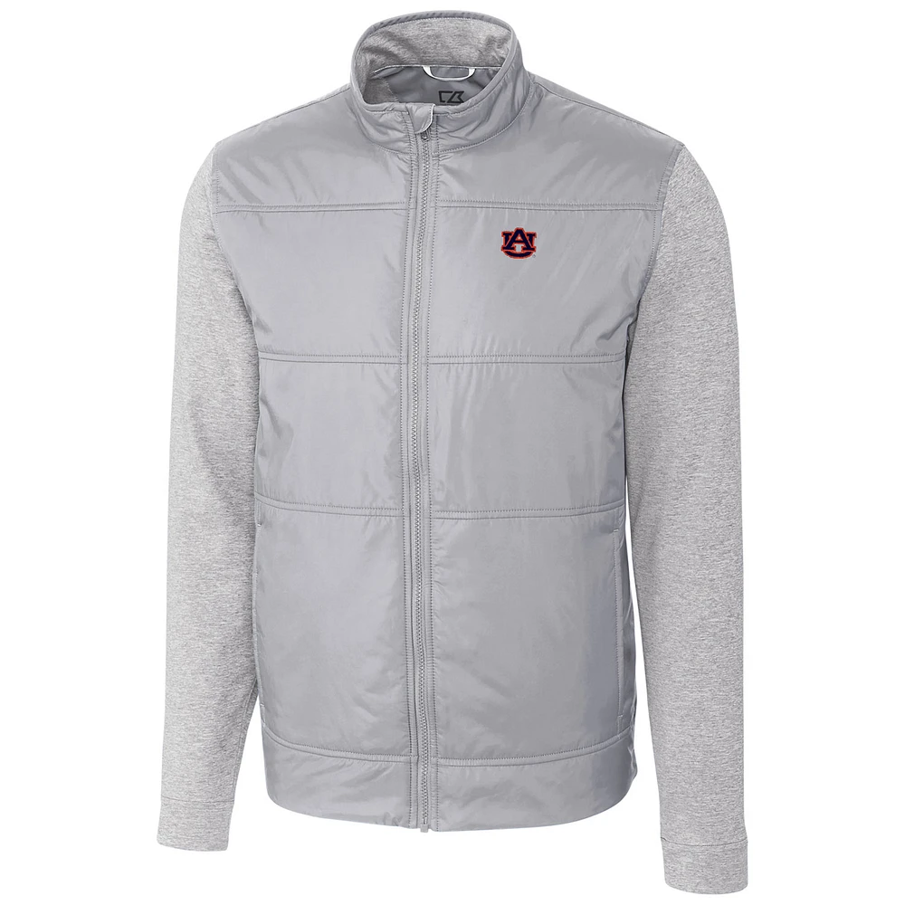 Men's Cutter & Buck Silver Auburn Tigers Stealth Full-Zip Jacket