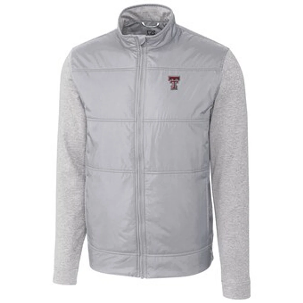 Men's Cutter & Buck Silver Texas Tech Red Raiders Stealth Full-Zip Jacket
